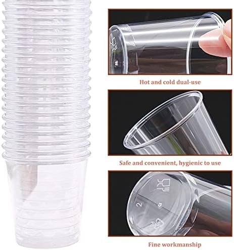 LTHERMELK 50Pcs 90ml Clear Wine Cups Party Drinking Cups Recyclable Strong Plastic Shot Glasses Ideal for Gatherings, BBQ, Wedding and Any Events