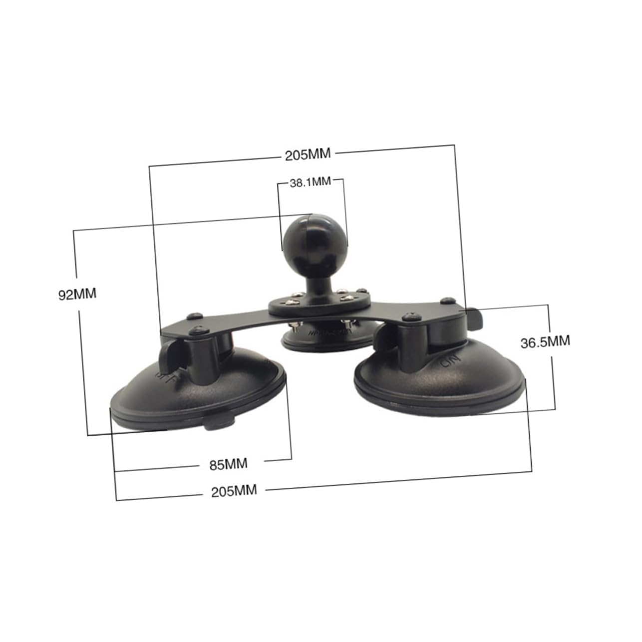 SHINEOFI Soporte de Ventosa Triple Ajustable para Parabrisas Base de Ventosa y Duradera Compatible con Dispositivos Móviles y Navegadores