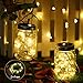 Produktbild DazSpirit Solar Jar Light mit Extra Batteriebetriebenem LED String Light - Hängende Solarlaternen für Innen, Außen und Garten - Windlicht Garten, Solar Balkon, Solartischleuchten Außen (2 Stück)