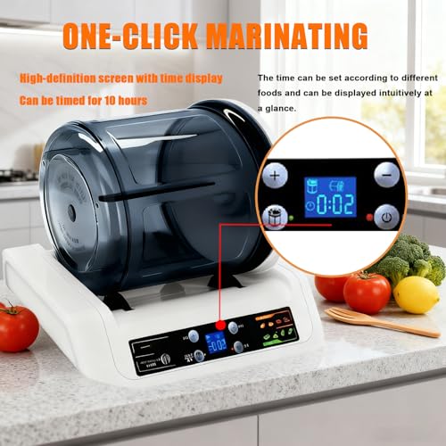 Marinador comercial para carne – Capacidad de 5 litros con temporizador de 10 horas y apagado automático para juntas de hamburguesas y familias