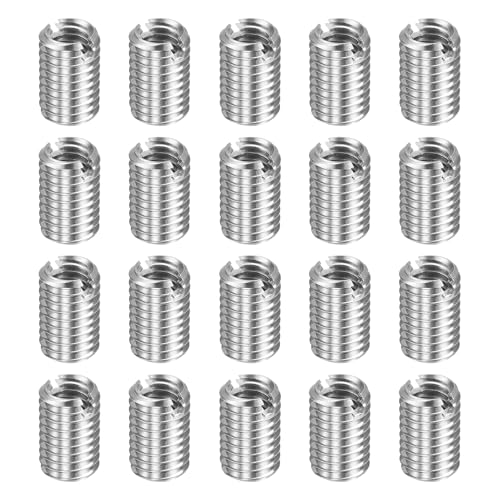 HARFINGTON 20pcs Thread Repair Inserts M8 x 1.25 Male to M6 x 1 Female Thread 12mm Long Stainless Steel Reducing Nuts Metric Self Tapping Sleeves Threaded Reducer Industrial Fasteners