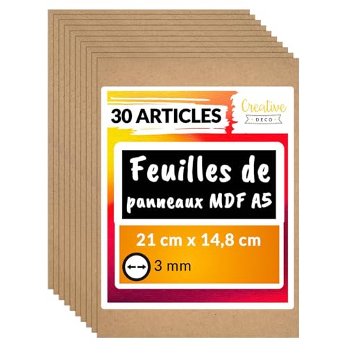 Panneau Bois Brut MDF 148x210mm Plaque Bricolage Scie à Chantourner et CNC