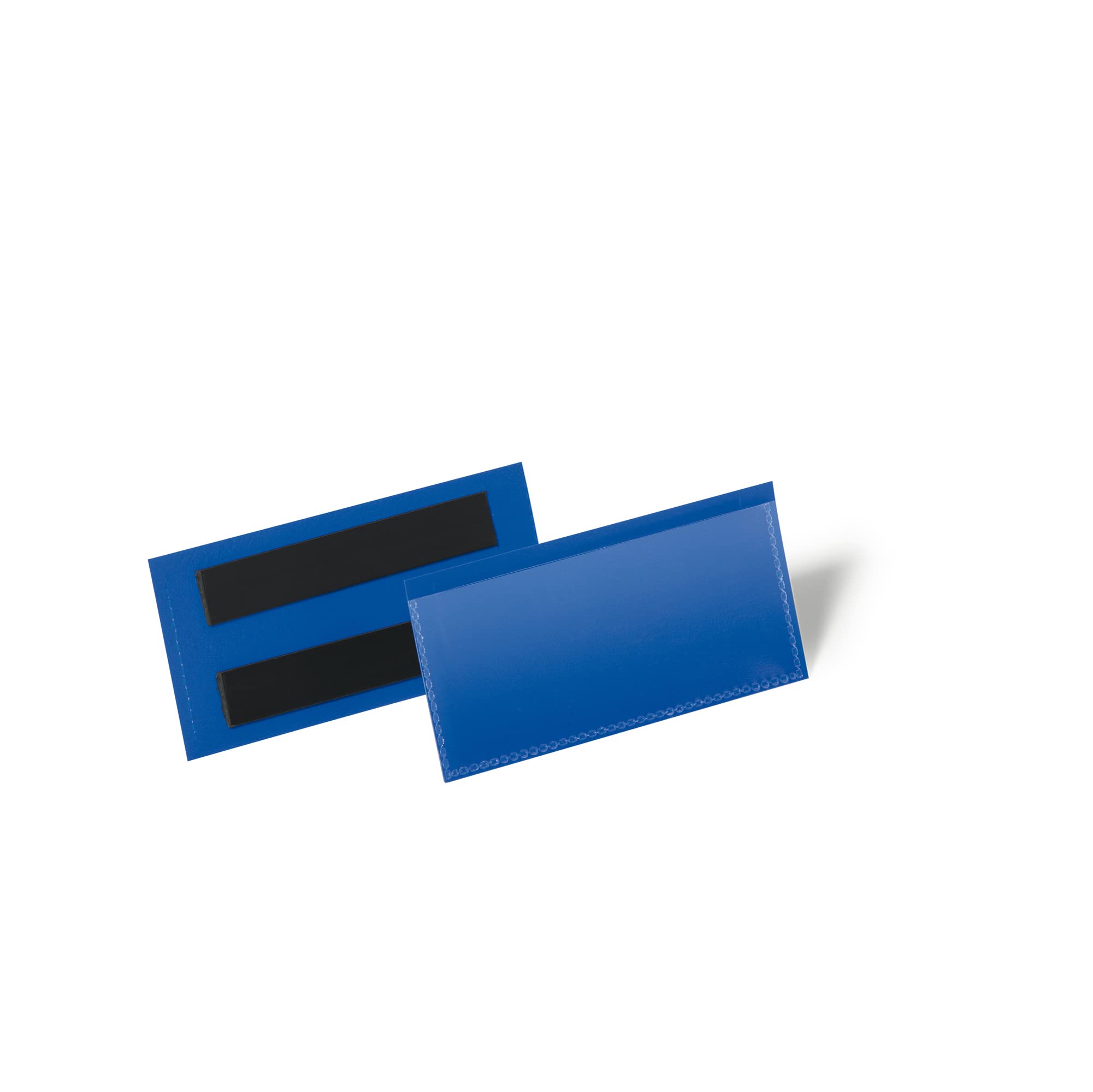 Durable - Astuccio magnetico per etichette, 100 x 38 mm, in polipropilene, colore- Blu scuro, 50 pezzi