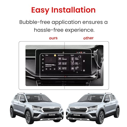 Image of Company Fitted Screen Protector Compatible with SKODA KUSHAQ (10 INCH) (With Installation Kit) Pack Of 1 (TRANSPARENT)