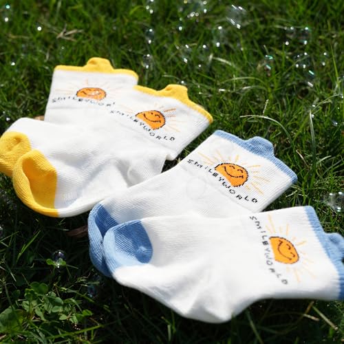 Image of SMILEYWORLD Kids Crew Socks for Toddler Boys & Girls 1-5 Years, Soft Cotton Fun Comfy Socks for Everyday Wear 6 Pack