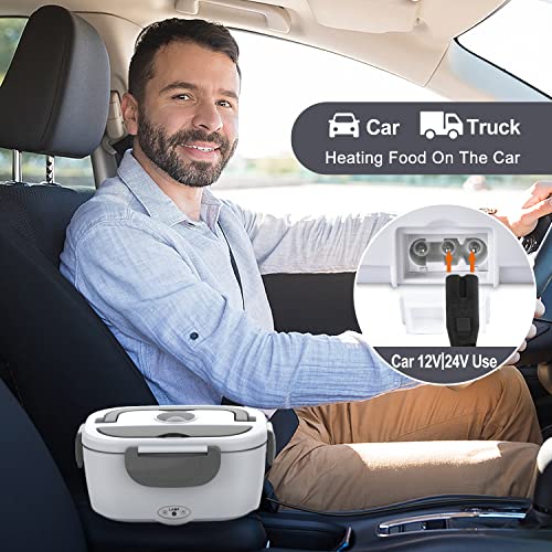 Electric Lunch Box Food Heater, 3 in 1 Ultra Quick Heated Lunch Boxes for Adults, 12V/24V/110V Portable Food Warmer for Car/Truck/Office With Fork Spoon and Insulated Carry Bag - Image 3