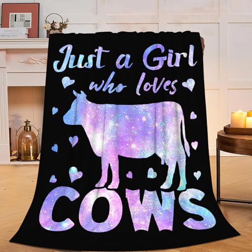Cow Blanket Sky Cow Fleece Throw Blanket Fuzzy Plush Super Soft Warm Cute Cow Decor Stuffed Animal Bedding Blanket Gifts for Boys Girls Kids Adult Men Women 40