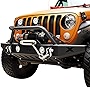 EAG Front Bumper with Lower Skid Plate and Fog Light Hole Fit for 18-22 Wrangler JL