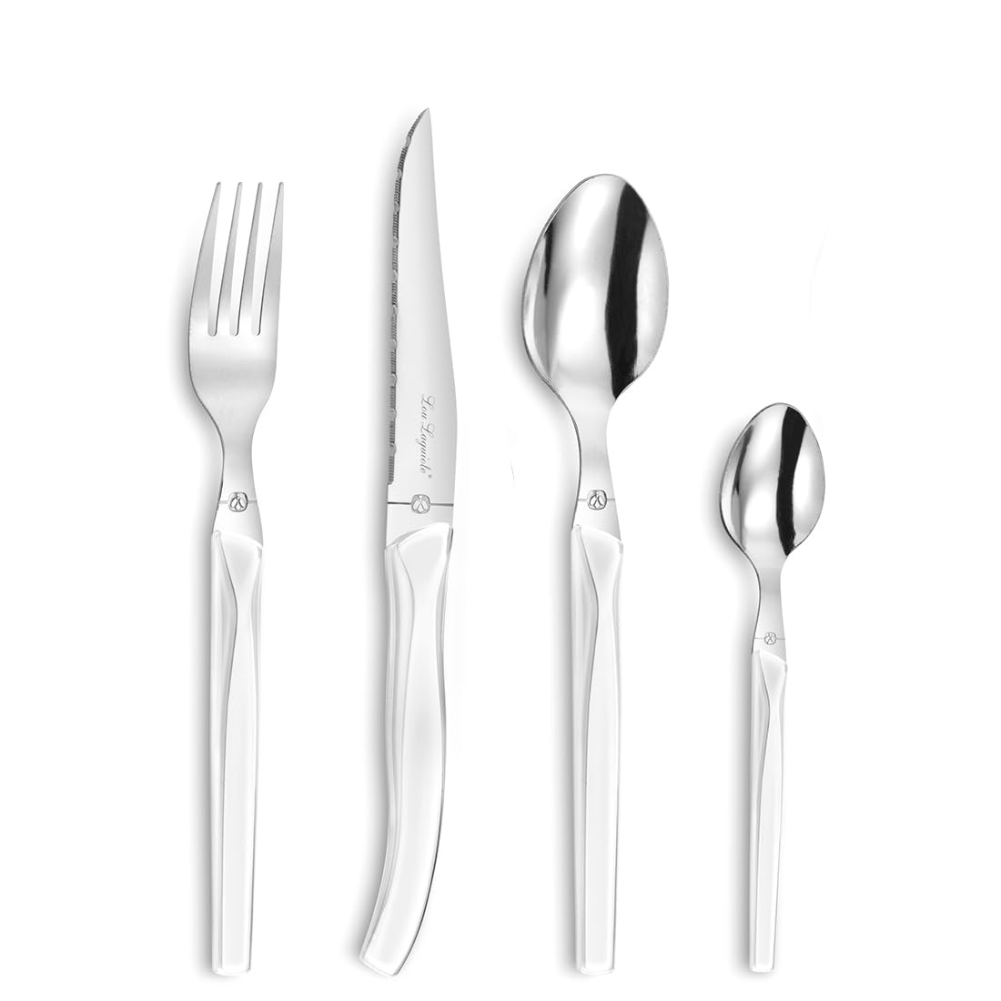 Lou Laguiole RISING SUN Besteck Set 6 Personen – 24-teilig, Türkis – 18/0 Edelstahl, Spülmaschinenfest