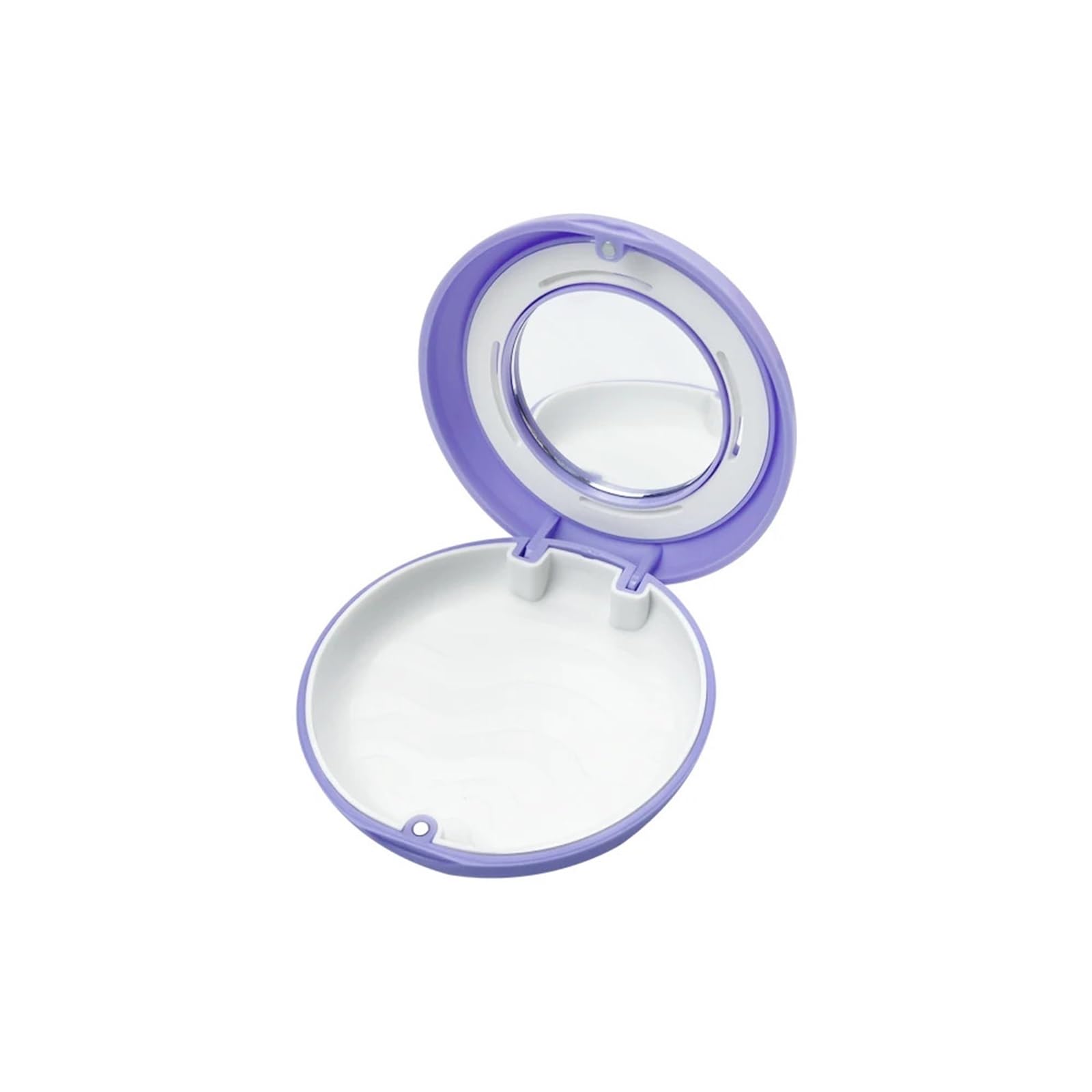 Retainer Case 1pc Retainer Box with Vent Holes False Teeth Storage Dental Orthodontic Invisible Braces Aligner Case(Purple-White-Mirror)