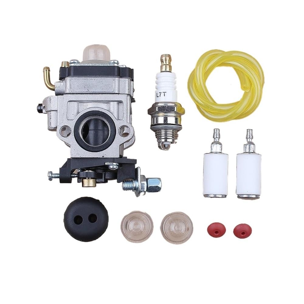 Kit de carburador compatible con motores de 2 tiempos de 43 cc, 47 cc, 49 cc, 50 cc y 52 cc, CG430, CG520, BC430, BC520, 40-5, cortasetos, desbrozadoras.