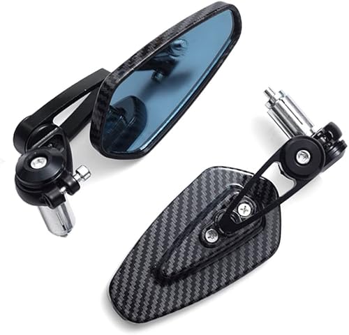 Miniatura 2 de Espejo retrovisor de motocicleta de 78 pulgadas, fibra de carbono, espejo lateral de manillar de 0.866in, espejo trasero invertido modificado para
