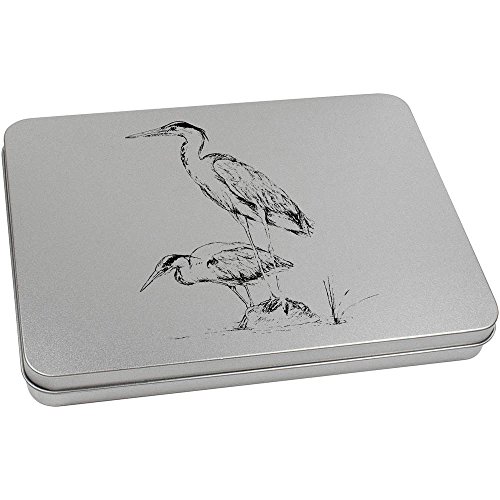 Azeeda 220mm 'Heron Birds' Metal Hinged Tin/Storage Box (TT00054631)