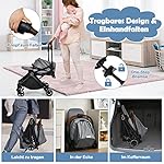 GOPLUS Klappbarer Kinderwagen, Hohe Aussicht Buggy mit 360°Drehbarem Sitz, Verstellbare Rückenlehne, 5-Punkt-Gurt, Stoßdämpfende Räder, Aluminium-Rohrrahmen, Sportwagen für 0-3 Jahre (Grau)