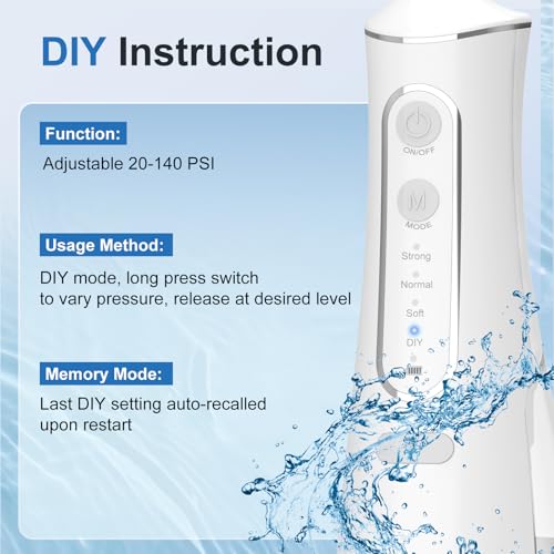 Water-Flosser-for-Teeth-Portable-Cordless-Oral-Irrigator-5-Modes-Rechargeable-Electric-Water-Flossers-Cleaner-300ML-IPX7-Waterproof-8-Jet-Tips-Dental-Tooth-Flossed-Care-Tool-Kits-Home-Use-Travel