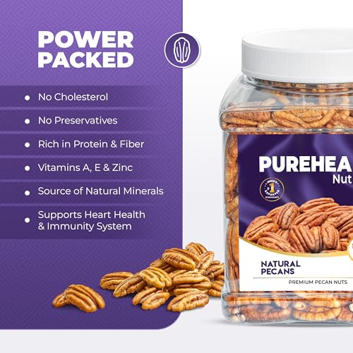 Image of Pureheart Premium Pecan Nuts 900g | Premium Natural Pecans | Healthy Dry Fruits Snack | Rich in Protein, Fibre & Antioxidants | Ideal for Snacking & Baking