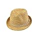 Tinksky Frauen Panama-Strohhut-Kappe Fedora-Hut Bunte gestreifte faltbare Sun-Kappe Bohemia Strand-Sommer