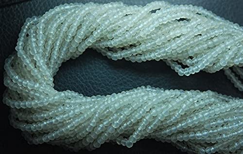 Rondelles en calcédoine blanche rare facettée haut de gamme pour bijoux