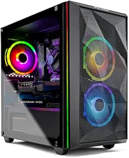 SkyTech Chronos Mini Gaming Computer PC Desktop - Intel Core-i3 10100F 3.6GHz, GTX 1650 4G, 500GB SSD, 8G 3000, RGB Fans, AC WiFi, Windows 10 Home 64-bit