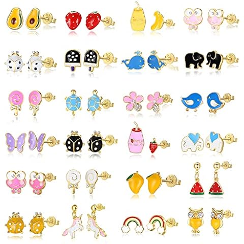 SYOSCHL 24 Pairs Hypoallergenic Stud Earrings Set Cover