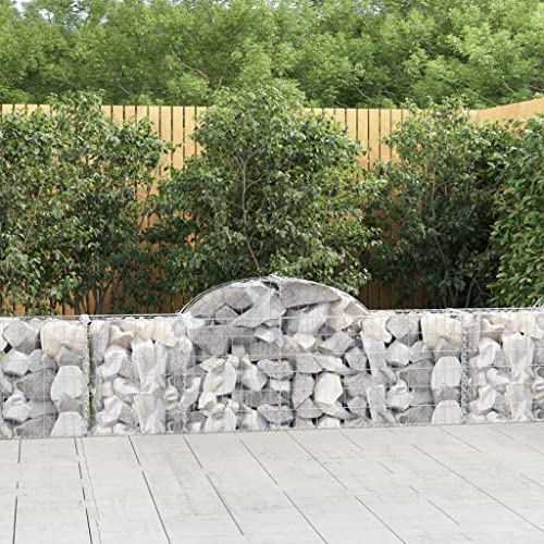 WRJENFSC Set of 6 Galvanized Gabion Basket 78.7x78.7x11.8 in Raised Garden Bed Planter Silver Metal Outdoor Gabion Planter Boxes for Garden and Terrace