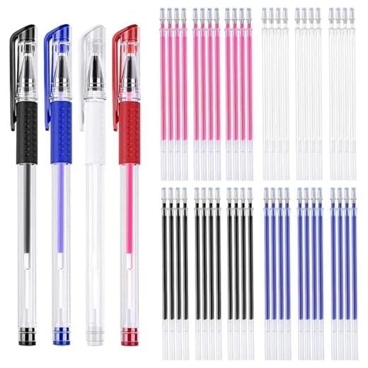 8 Pieces Heat Erasable Pens for Fabric with 52 Refills Fabric Marking Pens Fabric Markers for Quilting Sewing DIY Dressmaking Fabrics Tailors Chalk (60)