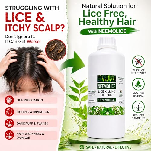 Image of Vibha's | Neemolice Oil (Lice Killing Hair Oil) - Natural Herbal Treatment with Neem Extracts for Effective Head Lice & Nit Removal, Soothes Scalp, Reduces Itching, and Prevents Re-Infestation | Safe for All Hair Types - 500 ml