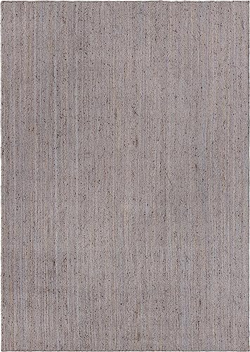 Image of Unique Loom Braided Jute Collection Area Rug - Dhaka (10' x 14' 1 inch Rectangle, Gray)