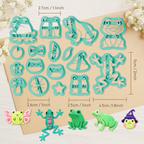 Image of ORIGACH 17 Pcs Frog Polymer Clay Cutters for Earrings Muti-Shapes Geometric Clay Cutters with Box for Jewelry Making, DIY, 0.7-1.8x0.6-1.9Inch