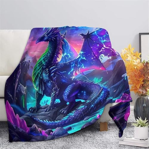 Couverture dragon 3D flanelle confortable adaptée toutes saisons - 7