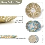COYACOOL Hanging Woven Wall Basket Decor, Boho Wicker Wall Baskets Decor Flat set of 5, Boho Art Round Seagrass Decorations for Kitchen 7.8” to 13.4” - Image 2