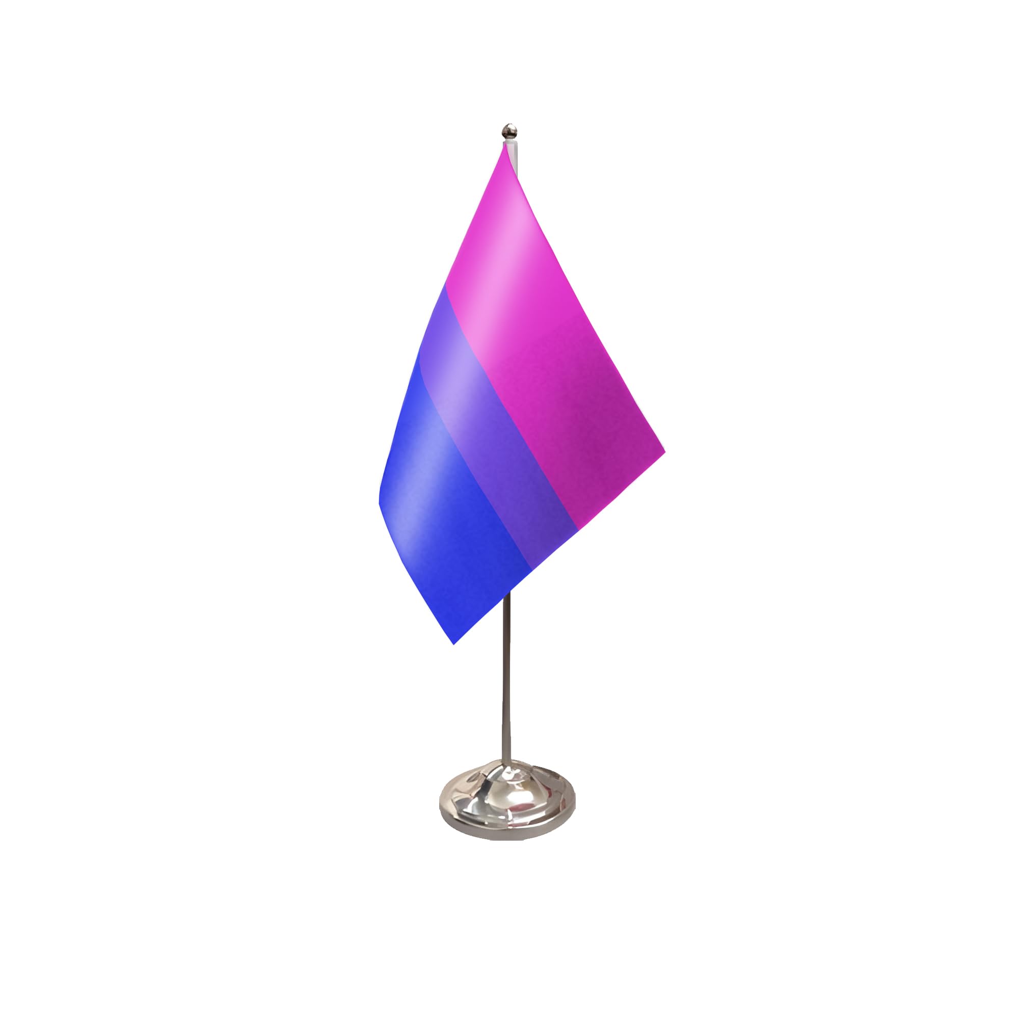 Flagtex Bi-Pride Satin Table Flag With Chrome Pole & Base
