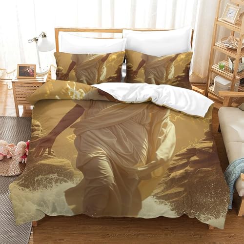 Parure Jésus impression 3D King Size en microfibre haut de gamme - 2
