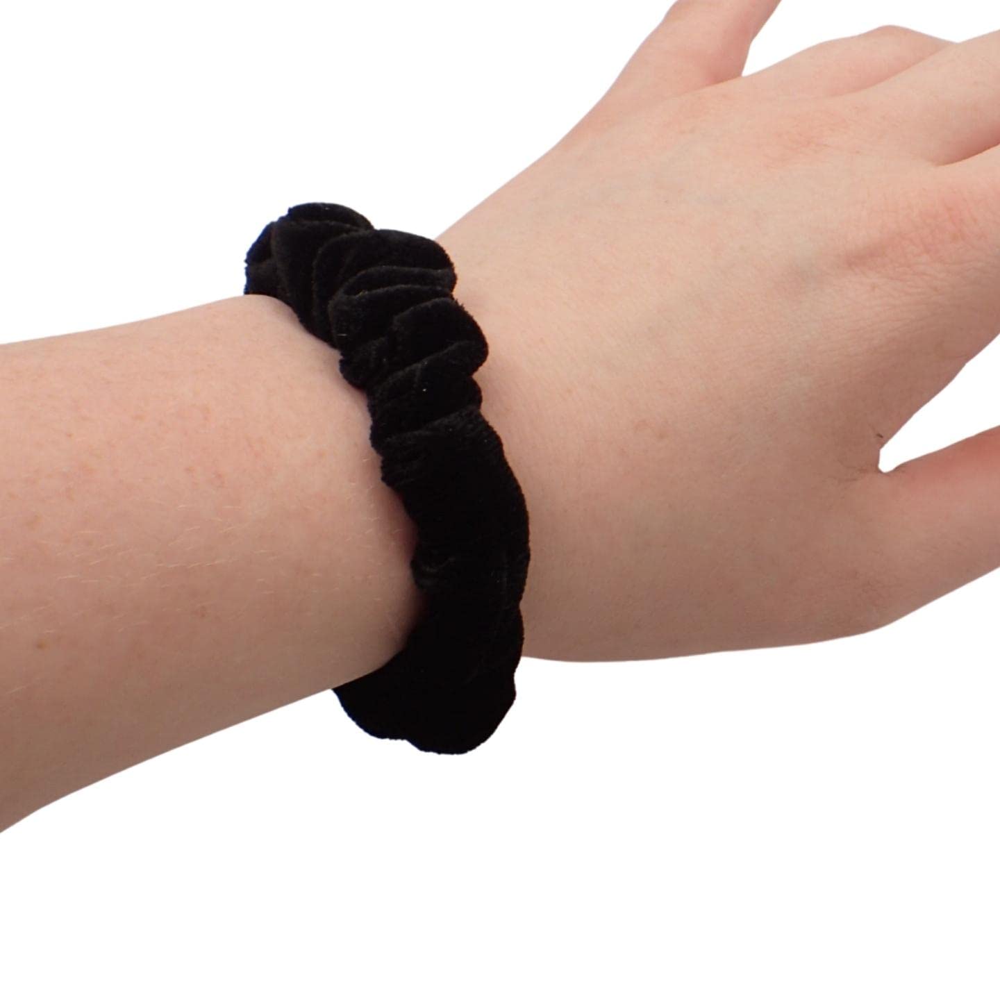 Topkids Accessories Skinny Velvet Hair Scrunchies Pack of 2 Scrunchies for Women & Girls, Cute Soft Scrunchy Hair Tie - Image 2