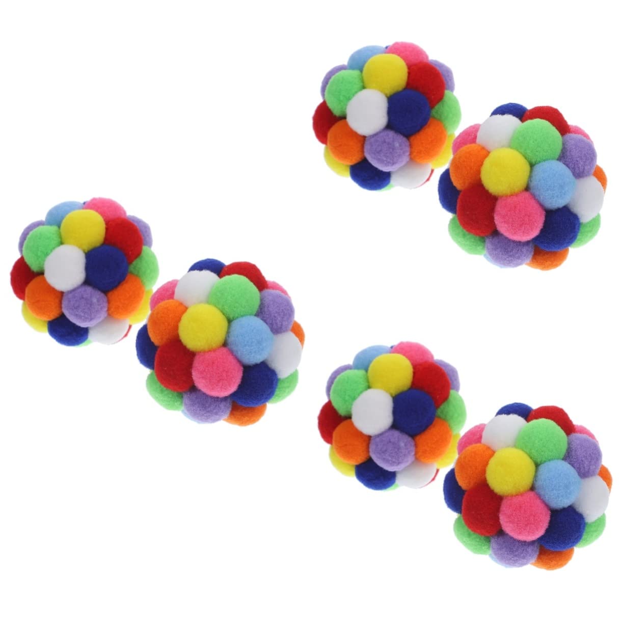 balacoo Cat Ball Toy 6 Pcs Cat Ball Cat Toys for Cats Colorful Cat Kitten Pom Balls Kitten Toys Cat Toys for Indoor Cats Kitten Furry Balls Toys Sports The Bell Polyester