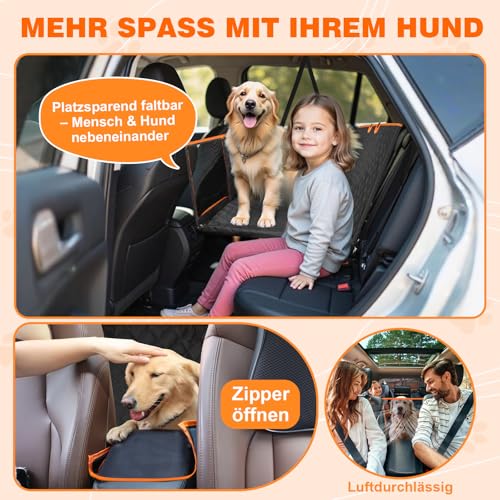Neccis Hundedecke Auto Rückbank mit Abnehmbarer Harter Unterseite, 136 x 61 cm Autoschutzdecke Hund Rücksitz, 150 kg Tragkraft, Wasserdichte/Kratzfeste, Hundematte Auto Passt für 95% der PKW/SUVs/LKWs