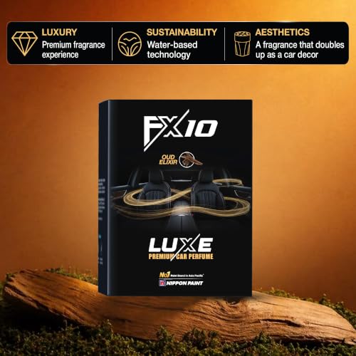 Image of FX10 Car Perfume Gel Air Freshener - 170g | Oud Elixir | Premium Long Lasting Car Fragrance | Water-Based Gel | Up to 60 Days | Low VOC | Biodegradable Gel | Dashboard & Cup Holder Freshener