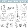 SUNNYCLUE 1 boîte 96 pièces 12 styles de Breloques Chats Mini Chaton en Alliage D'Argent Tibétain Mignon Animal de Compagnie Breloques en Vrac pour la Fabrication de Bijoux Breloques Bricolage Artisan #1