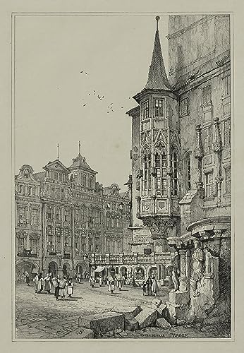 Impression d'art Samuel Prout toile evocative voyage Flandre Allemagne