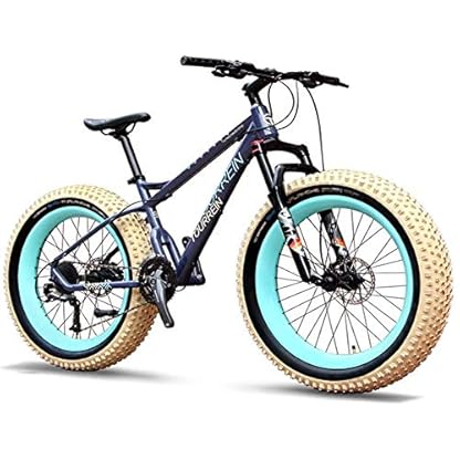 27-Gang-Mountainbikes, Profi 26 Zoll Adult Fat Tire Hardtail Mountainbike, Alurahmen Vorderachsfederung All Terrain Fahrrad,