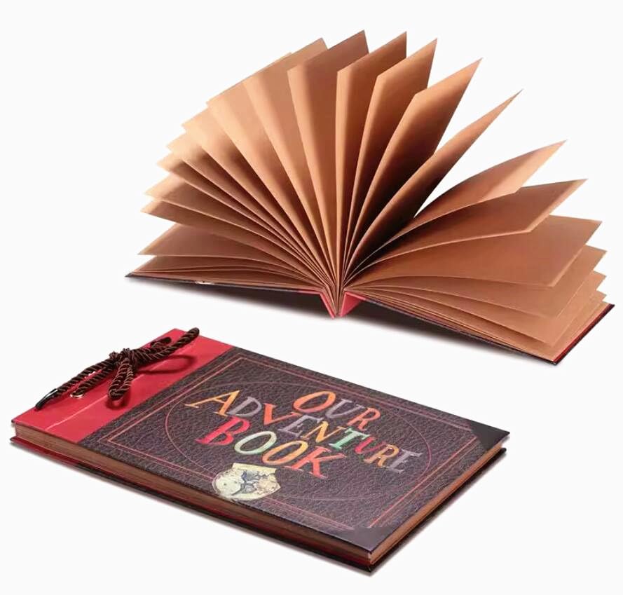 Álbum de fotos DIY de aventura, 40 páginas, hecho a mano, álbum retro de papel kraft para recuerdos, álbum de bodas, aniversario y libro de visitas miniatura 3