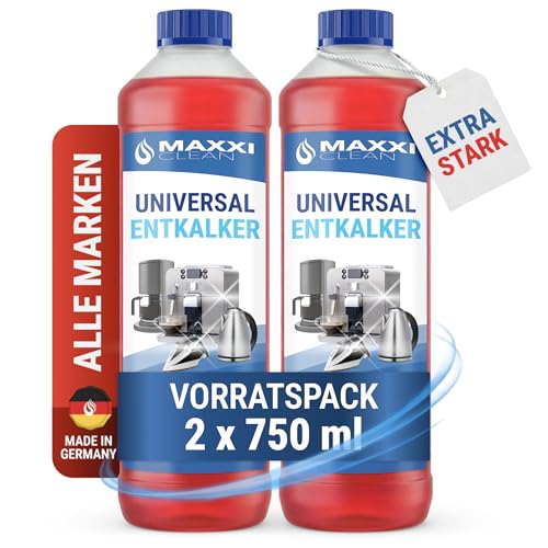 Maxxi Clean | 2x 750 ml Universal Entkalker Konzentrat für Kaffeemaschinen & Kaffeevollautomaten aller Typen | für 12 Entkalkungsvorgänge | universelle Gerätereinigung gegen Kalk und Verschmutzungen