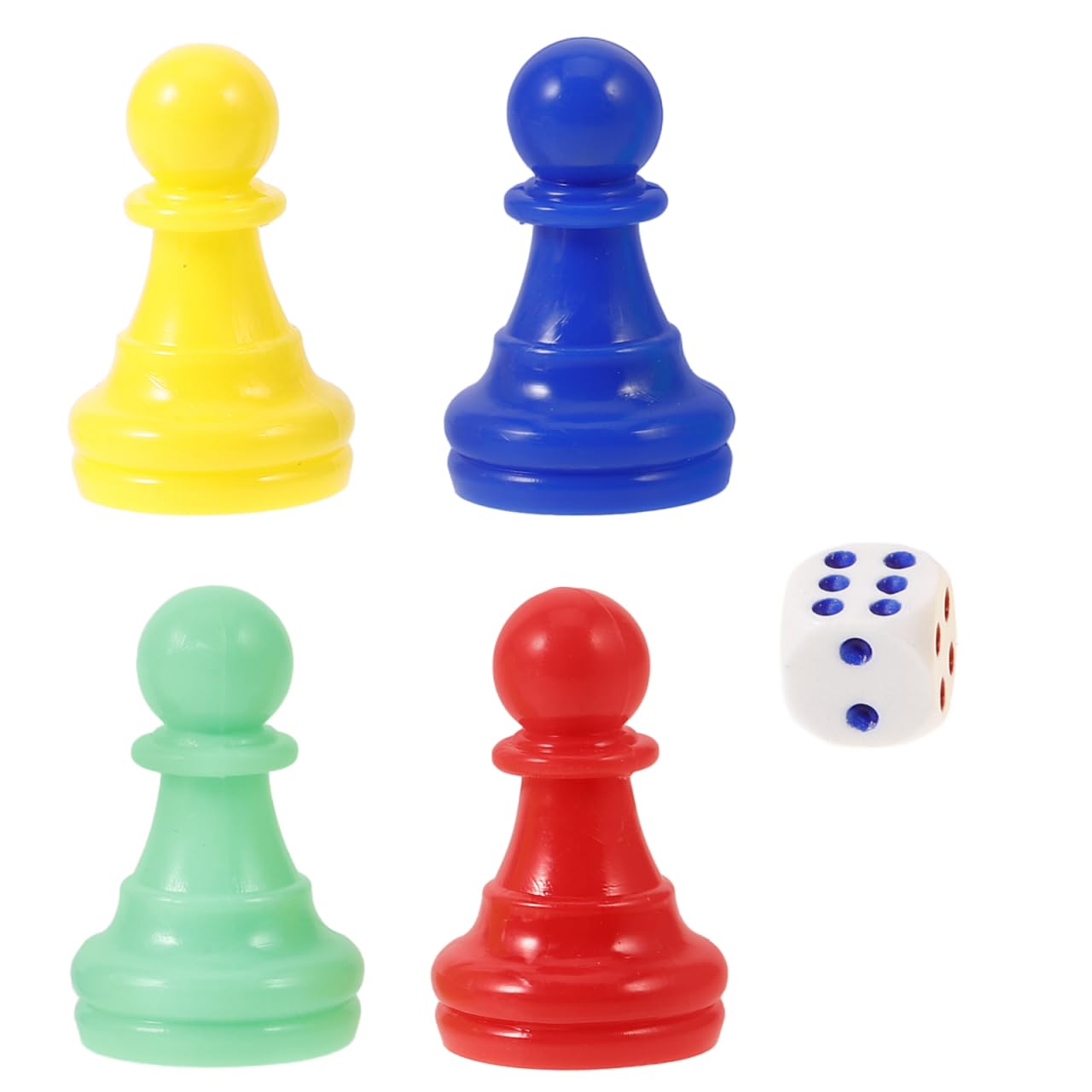 Toddmomy Chess Board Game Pieces Set including 40 Plastic Pawns and 10 Six-Sided Dice for Family Party and Tabletop Board Game Accessories