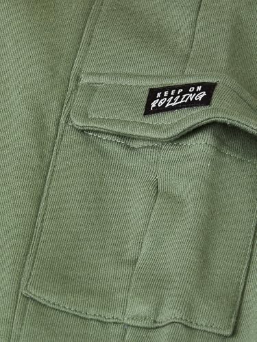 Image of Max Boy's Cotton Textured Cargo Joggers