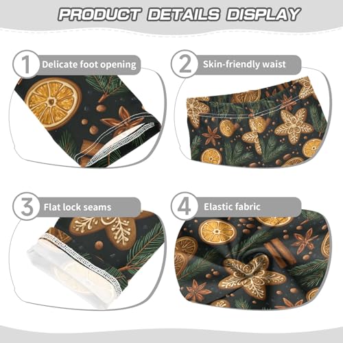 Girls' Athletic Leggings Ankle Length Yoga Dance Pants Kids Teen 4T Snowflake Cookies Lemon Slices3