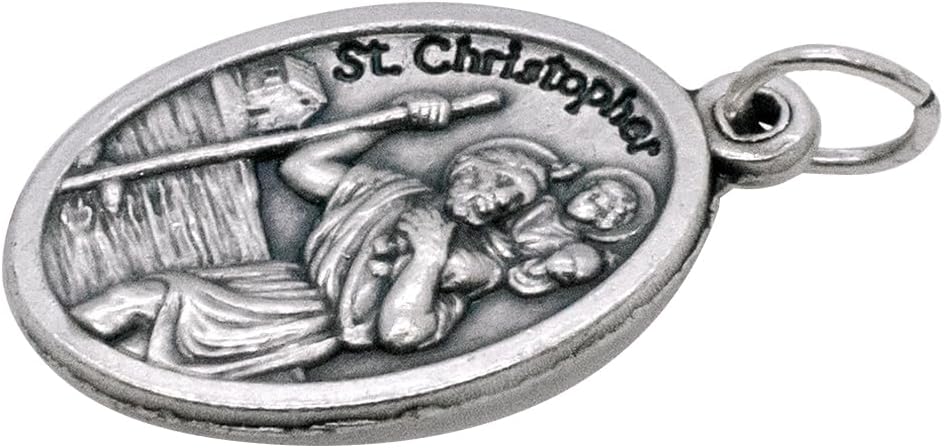 10 Pack of Saint Christopher Medals | Patron Saint of Travelers and Motorists | Religious Pendants for DIY Jewelry and Chaplets | Great Catholic Gift | Made in Italy - Image 2