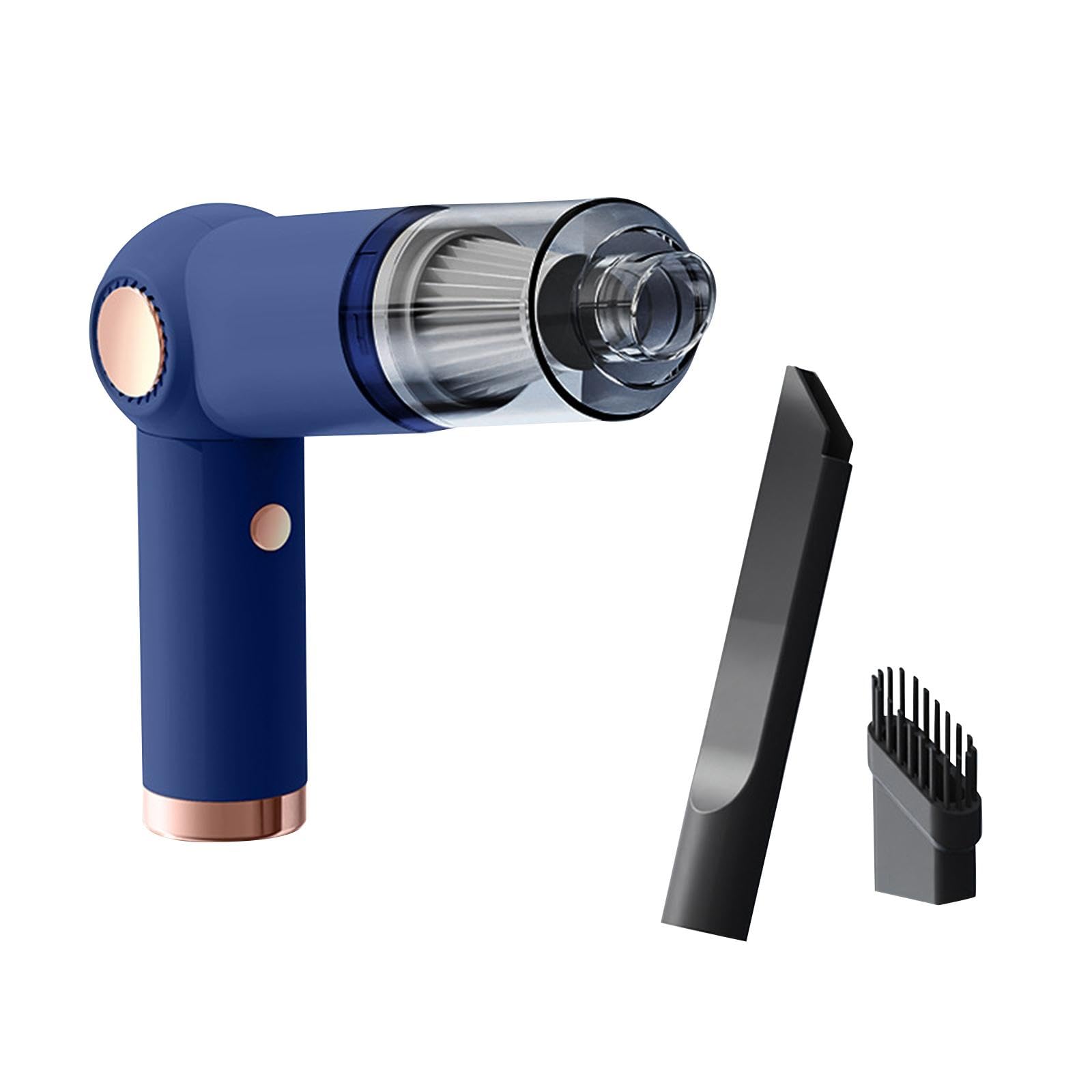 Mini Aspiradora de Mano para Coche, 5000 PA, Fácil de Sujetar, Removedor de Polvo, Carga USB, Potente Succión, Limpiador Inalámbrico para Ordenador Y, Azul, Individual