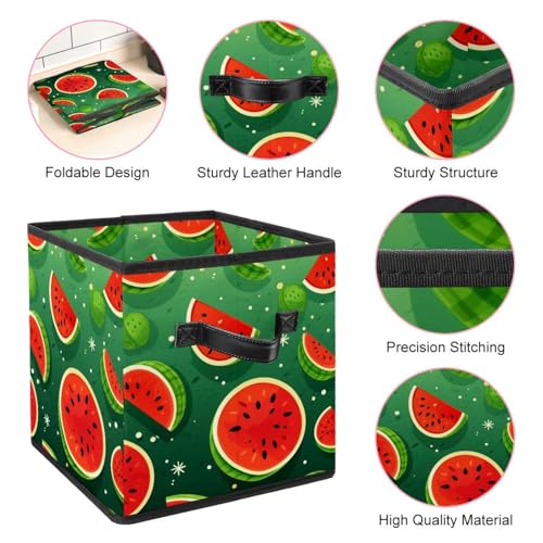 Boîte de rangement en forme de pastèque grand bac de rangement cube tissu