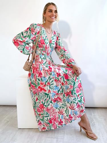 Image of Maxigerui Women's Long Sleeve Floral Maxi Dress 2026 Spring Summer Wedding Guest Dress