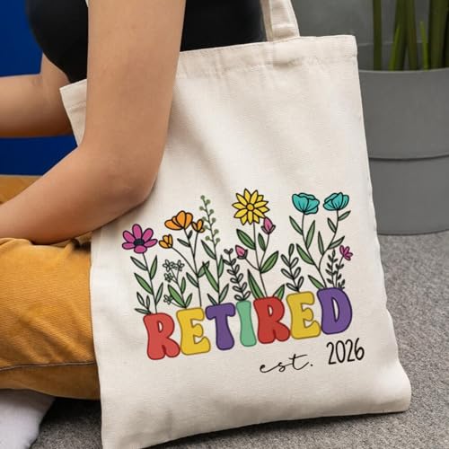 Bolso Tote de Lona Floral para Jubilación Mujer miniatura 7